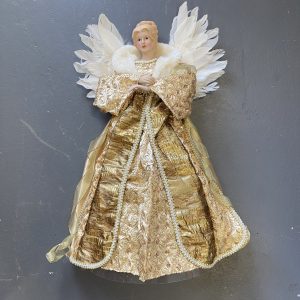 1 PC GOLD XMAS ANGEL W/FEATHER WINGS