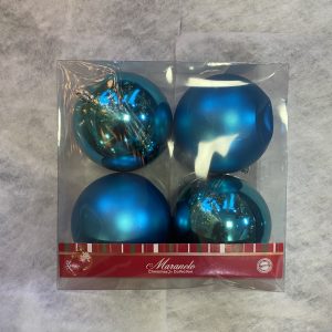 4 PC SET BLUE XMAS BALL